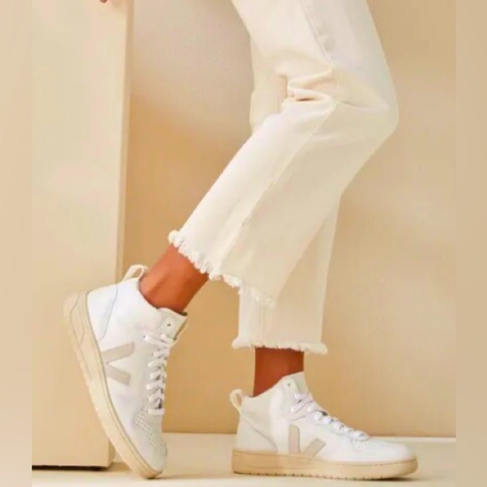 VEJA  V-15 High-Top Lace-Up Sneakers - NWOT